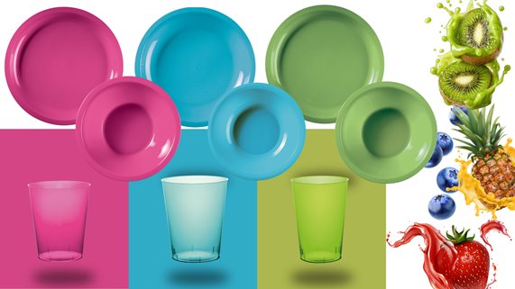 Talerze plastikowe zielone 25 szt wielorazowe