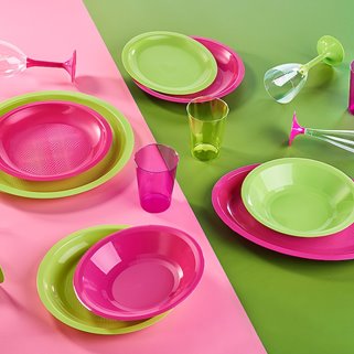 Zielone kubki plastikowe wielorazowe 25 szt