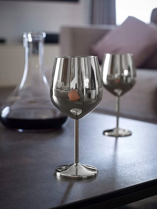 Srebrne Kieliszki do wina stalowe 6 sztuk