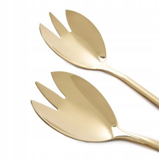 Zestaw złotych sztućców do sałat 2 sztuki