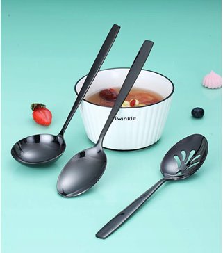 Czarny zestaw do serwowania 10 sztuk